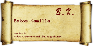 Bakos Kamilla névjegykártya