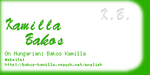 kamilla bakos business card